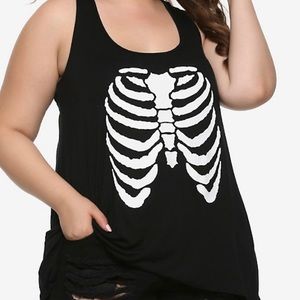 Rib Cage Slash Back Girls Tank Top Plus Size